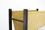 Minimalistic Magzine Holder In Stained Oak Wood And Canvas *** 1970'S *** Danish Furniture