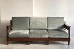Vintage 70’S Couch With New Mintgreen Velvet Upholstery