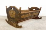 Antiek Duits Volkskunst Babybed Wiegje 1807