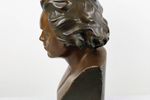 Vintage Borstbeeld Buste Beethoven Brons Patine, Gips 46Cm
