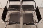 Set Van 4 Zwarte Mart Stam Stijl Armstoelen Gebogen Leuningen