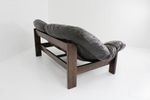 Vintage Brutalist Leren Sofa Leolux