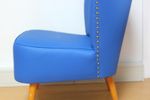 2 “Cocktail” Chairs In Blue Leatherette
