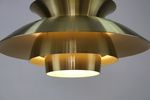 Grote Gouden Prachtige Deense Design Lamp *** Messing Plafondlamp *** 1970'S *** Denemarken