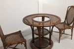 Vintage Faux Bamboe Set, Eettafel Met Stoelen, Rond, Eethoek
