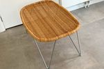Grote Vintage Rotan Voetenbank / Kruk / Bankje / Ottoman