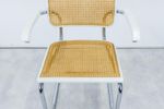 2 Vintage Eetkamerstoelen Breuer Cesca Chromen Buisframe Wit - Tnc3
