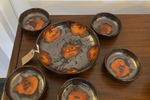 6-Delige Vintage Tapas-Set In Bruin-Oranje
