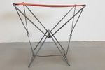 Vintage Klapstoel Wire Kruk, Draad Picknick Canvas Stoel '60