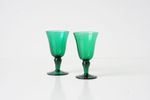 Set Of Two Green Wine Glasses Price/Set