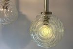 Midcentury Vintage Cascade Lamp 3 Glazen Bollen / Chroom