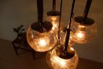 Vintage Lamp Hanglamp Plafondlamp Jaren 70 Bol Glas Doria
