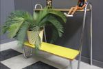 Yellow And Grey Display Unit, Plant Table 1950S
