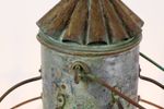 Oude Authentieke Scheepslamp Met Koperen Deksel, Gegalvaniseerd 41Cm