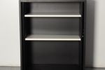 Gispen Roldeurkast, Mat Zwart, 120 X 100 Cm, Incl. 2 Legborden, Opnieuw Gepoedercoat