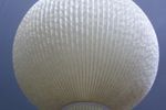 1960S Ribbed White Pendant Lamp With Flower Fabric Covering