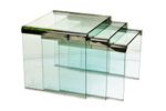 Nesttafels Mimiset Gallotti & Radice Italiaans Design Glas En Chroom Seventies