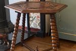 Antiek Vintage Bijzettafel Met Gebobbelde Poten Bobbin Table