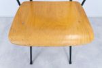 Vintage Stoel Schoolstoel Marko Industrieel Hout 60S 70S