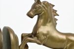 Messing Steigerende Paarden Boekensteunen Beeldjes Vintage Koper Jaren 70