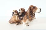 Vintage Beeldje Basset Hond Met Puppy'S Beeld Retro