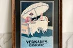 Verkade Biskwie Reclame Poster, In Vintage Wissel Lijst