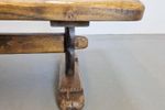 Vintage Salontafel Brutalist Massief Eiken 1950 Frankrijk