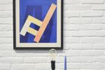 Zwarte Lijst Blauwe Abstracte Print
