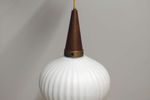 Vintage Hanglamp | Opaline | Teak | Scandinavische Stijl