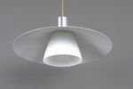 Belid Deense Hanglamp Zilver Met Melkglas, 1980S
