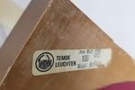 Xl Vintage Temde Tafellamp Messing Hout Regency Mid Century