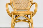 4 Vintage Rotan Eetkamerstoelen
