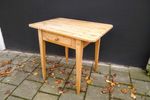 Vintage Oud Brocante Grenen Tafel Side Table Bureau