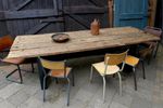 Prachtige Lange Eiken Wagonplanken Eettafel 282 Cm