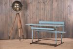 Vintage Lessenaar | Brocante Oude Schoolbank | 2 Persoons Bankje