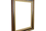 Vintage Grenen Lijst Schilderij Goud Zwart Hout Kader 77X67Cm