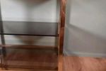 Vintage Sidetable Hollywood Regency Rookglas Goud Bar Cart