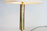 Xl Vintage Temde Tafellamp Messing Hout Regency Mid Century