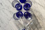 7X Champagneglas / Glazen Met Kobaltblauwe Steel | Kerst