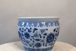 Bloempot Groot Blauw/Wit