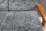Grey Fabric And Wood 3-Seat Sofa