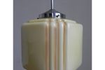 Art Deco Hanglamp Met Kubus Vormige Beige Bol