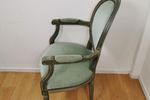 Retro Louis Xvi Stoelen, Fauteuils Zachtgroen Velours. Set