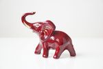 Fine Italian Porcelain Elephant Figurine With 24K Gold Paint Oro Zecchino