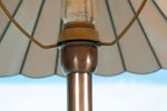 Regency Jaren 70 Vloerlamp, Messing & Melkglas Boho Vintage