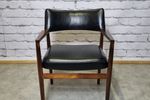 Vintage Rosewood And Leather Armchair By Erik Wortz For Soro Stolefabrik, Denmark 1960