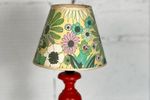 Vintage Mini Lampje / Tafellamp Met Oranje Houten Voet | Kerst