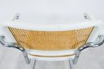 2 Vintage Eetkamerstoelen Breuer Cesca Chromen Buisframe Wit - Tnc3
