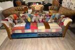 Patchwork Chesterfield Bank Multicolour Harris Tweed Stof