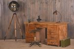 Industriële Oude Tafel | Vintage Bruine Werkbank